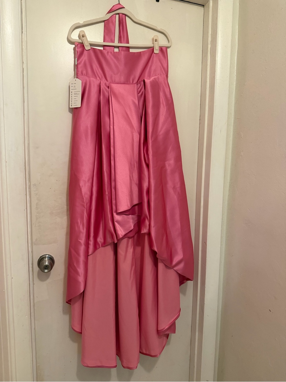 Women’s Pink Satin ribbon gown